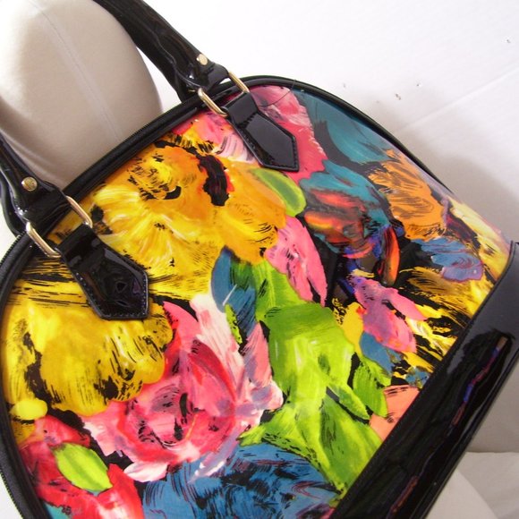 Fashion Handbag Bright Bold Color Black Trim - Picture 2 of 2